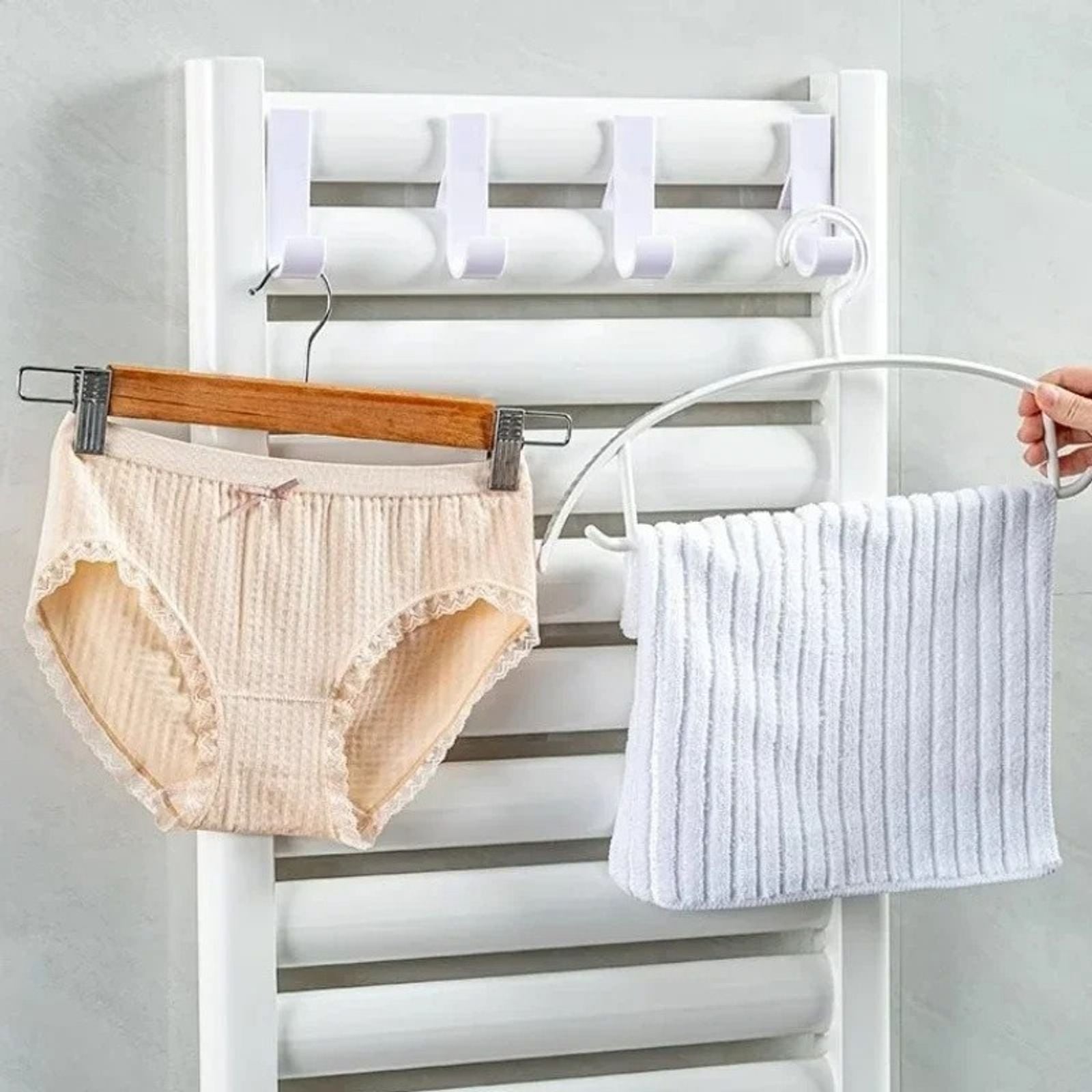 Heated Bathroom Towel Holder Rack with Hooks