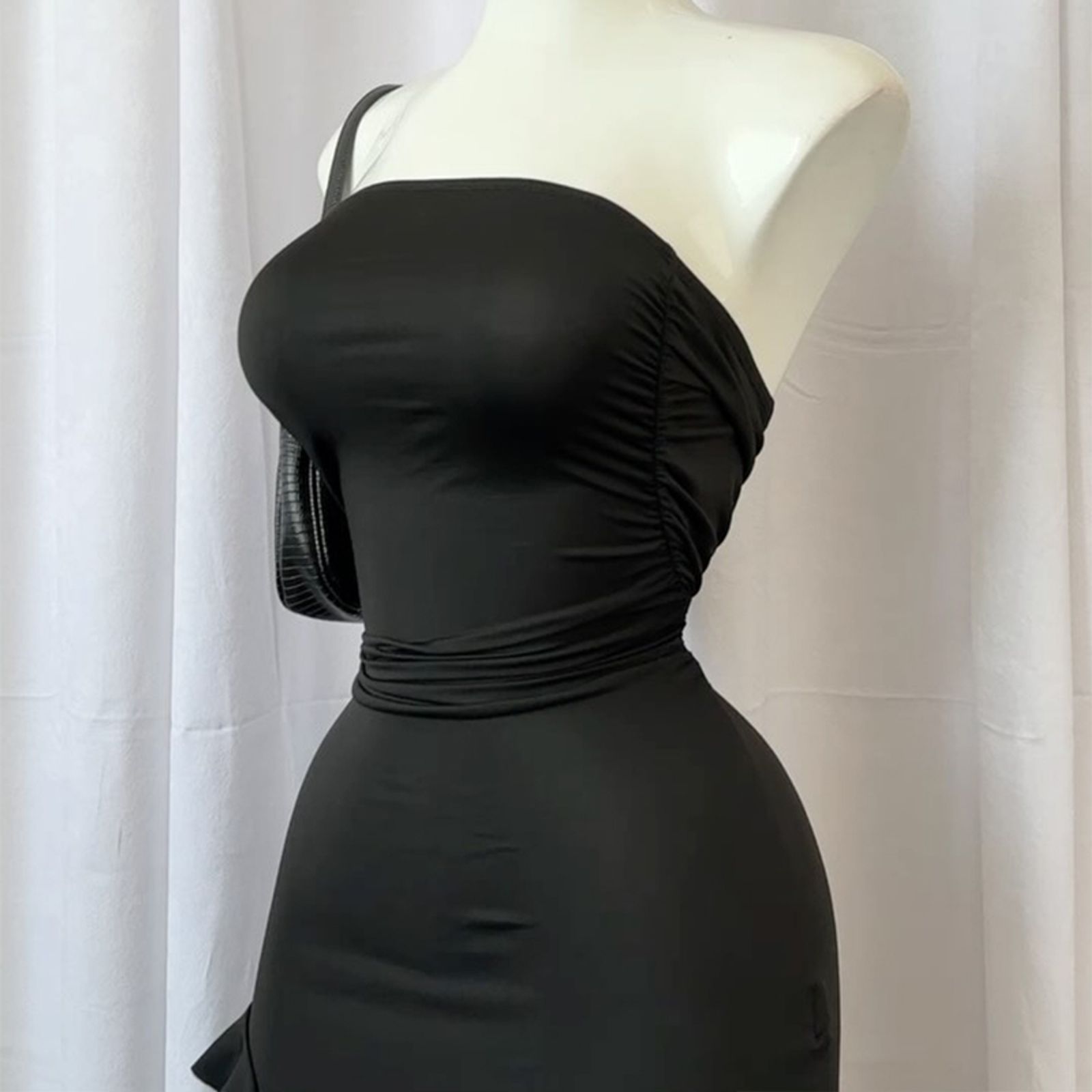 Women’s Strapless Floral High Slit Mini Dress