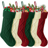 Large Cable Knit Christmas Stockings for Kids