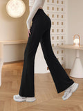 Women’s Black High-Waist Slimming Micro-Flared Sports Pants