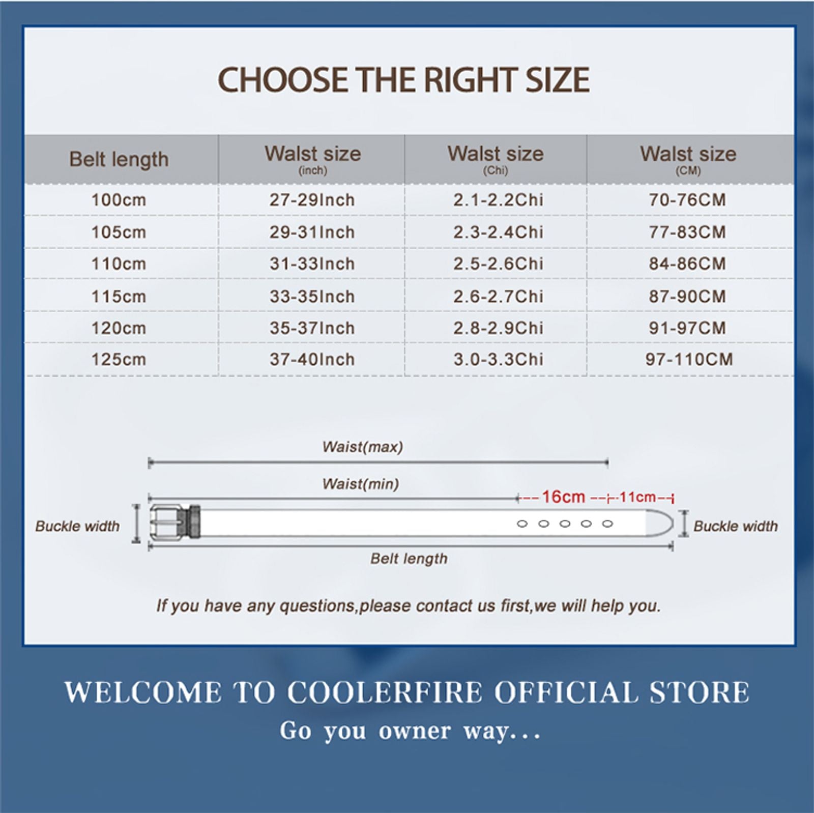 Women’s Genuine Leather Belt with Gold Buckle