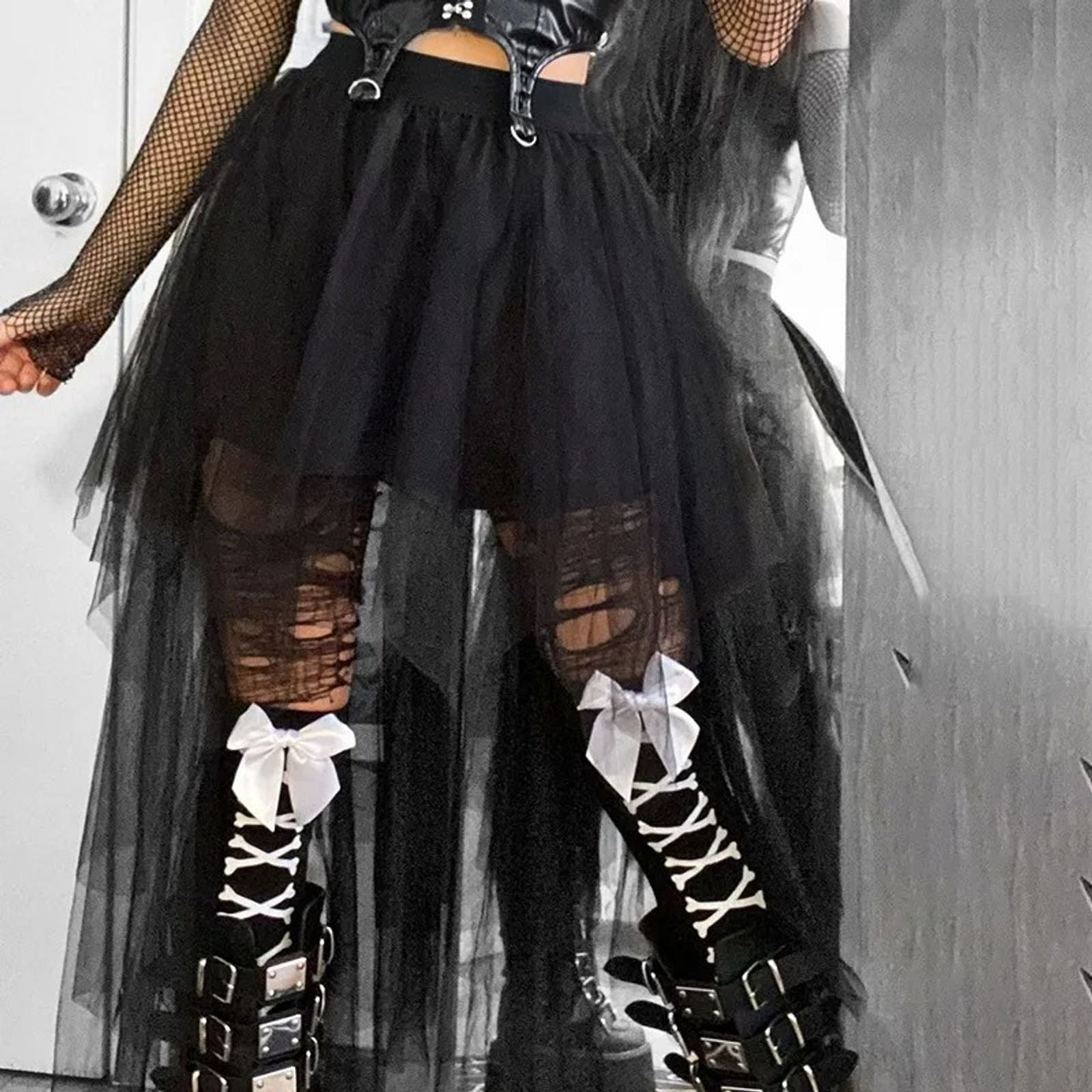 High-Waisted Irregular Skirt for Women - Gothic Style