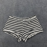 Korean Style Y2K Black and White Striped Shorts