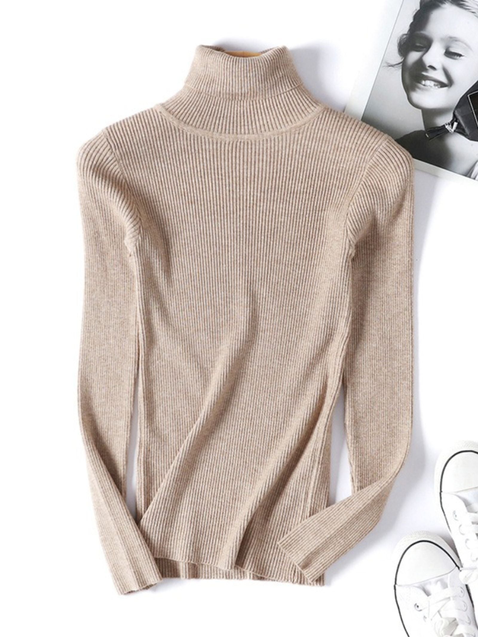 Casual Women's Knitted Turtleneck Sweater