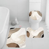 Abstract Art Curved Bathroom Mat Set - Non-Slip & Stylish