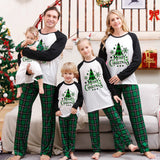 Matching Christmas Family Pajamas Set with Green Plaid Pants