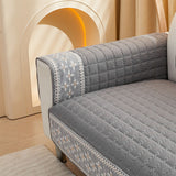 Waffle Quilting Anti-Slip Sofa Cover with Snowflake Lace Decor