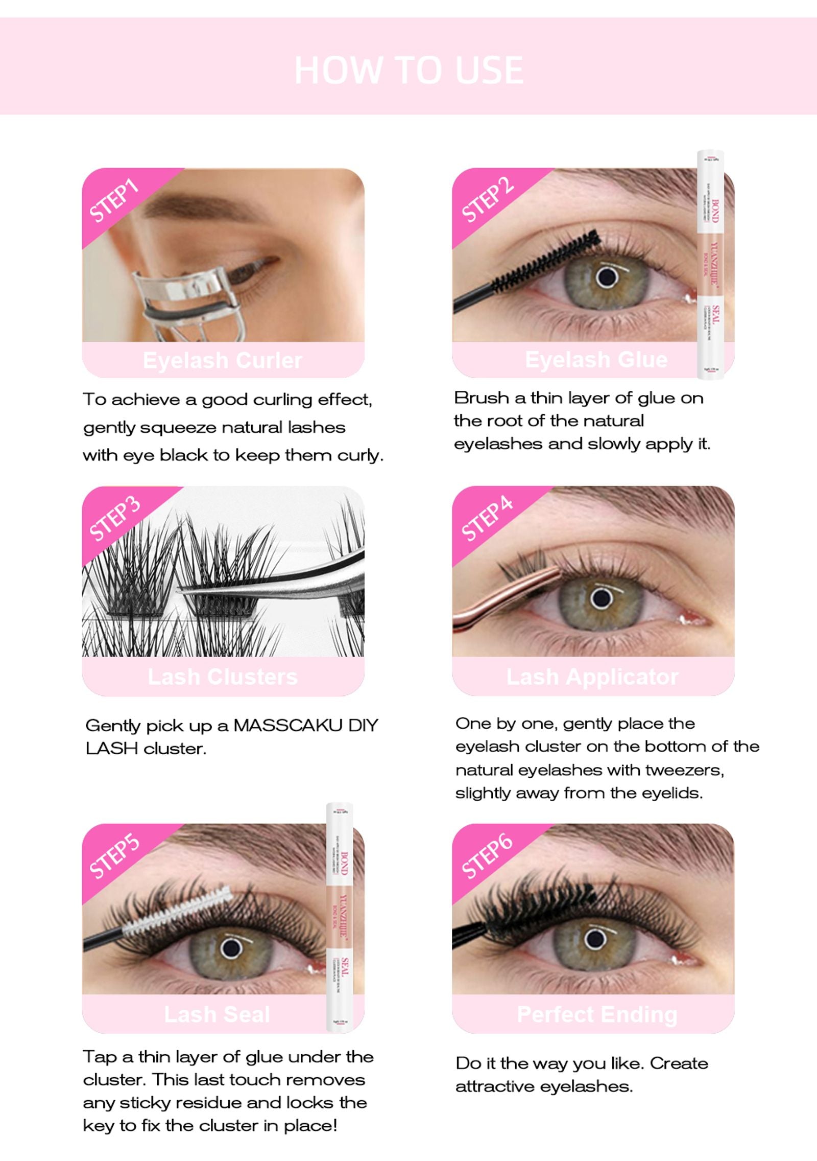 YUANZHIJIE Individual Eyelash Extensions - C/D Curl Wispy Volume