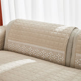 Waffle Quilting Anti-Slip Sofa Cover with Snowflake Lace