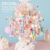 4PCS Macaron Nutcracker Soldier Christmas Tree Pendants