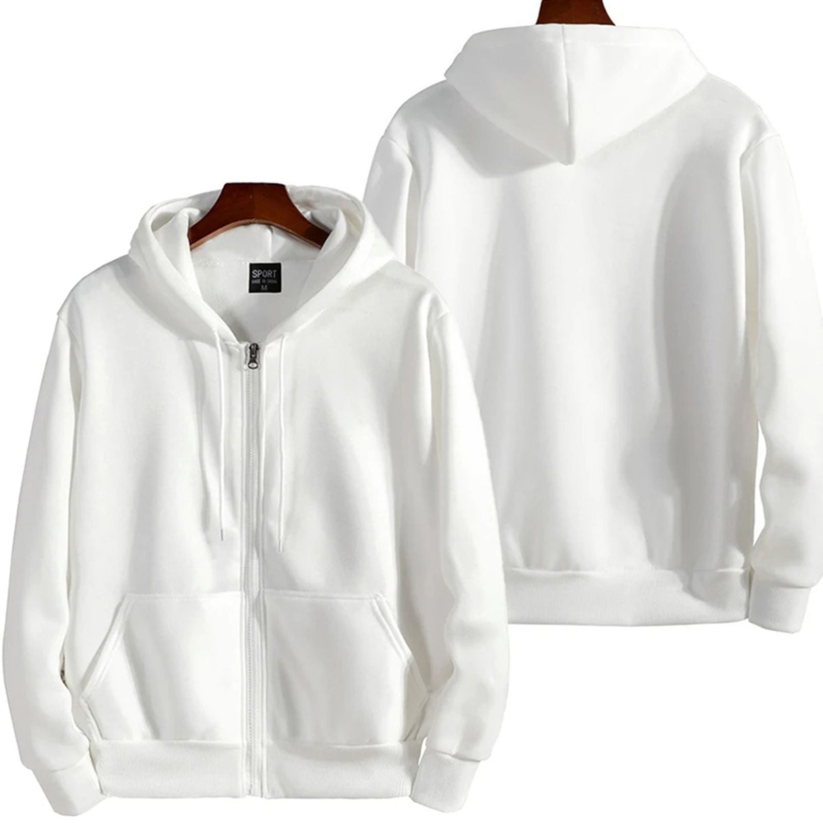 Men's Casual Zipper Hoodie - Long Sleeve Sweatshirt