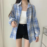 Women’s Vintage Plaid Long Sleeve Shirt