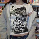 Y2K Anime Streetwear Vintage Crop Tee for Women