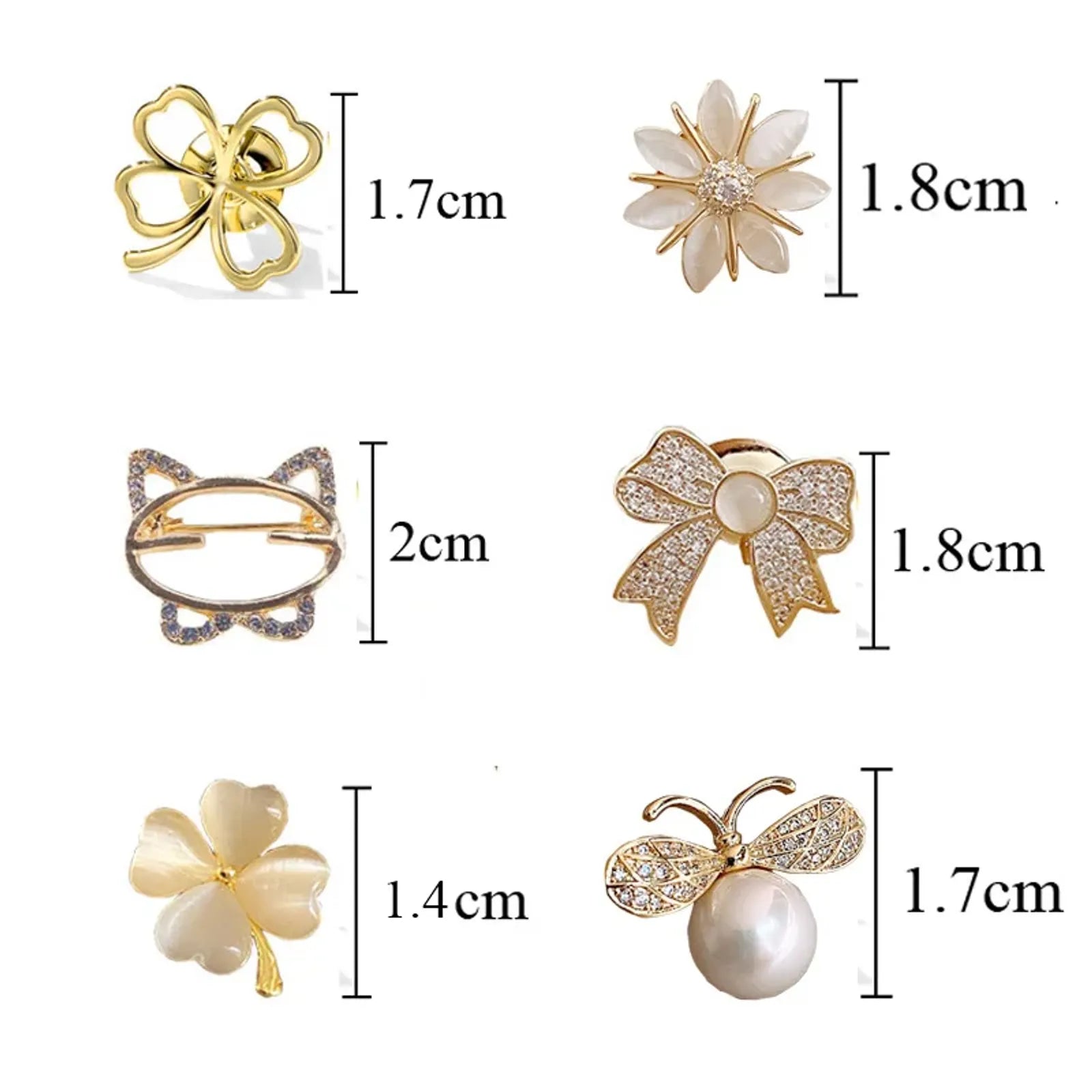 Flower Bow Brooch Set for Women - Metal Lapel Pins