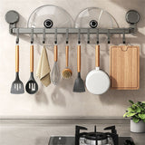 Wall-Mounted Suction Cup Hooks Kitchen Storage Rack with 10 Hooks