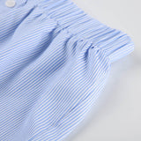 Striped Print Casual Shorts for Women