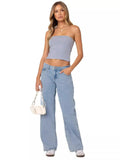 Fashionable Women's High Waist Wide Leg Jeans
