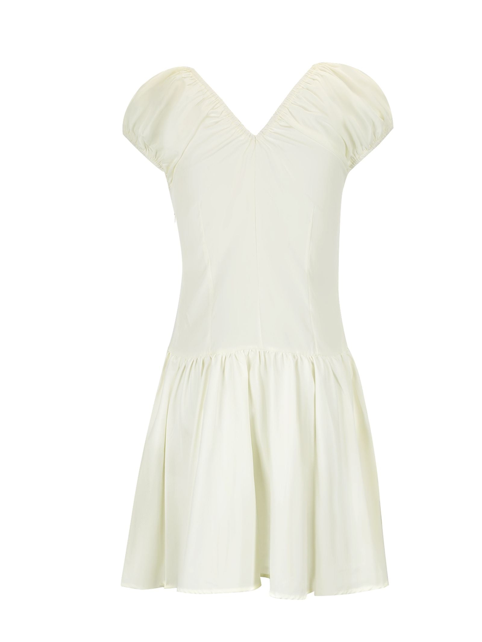 Women's Summer Casual Slim Dress with Puff Sleeves