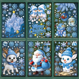 Christmas Window Stickers - Snowman, Santa, Snowflake & Elk