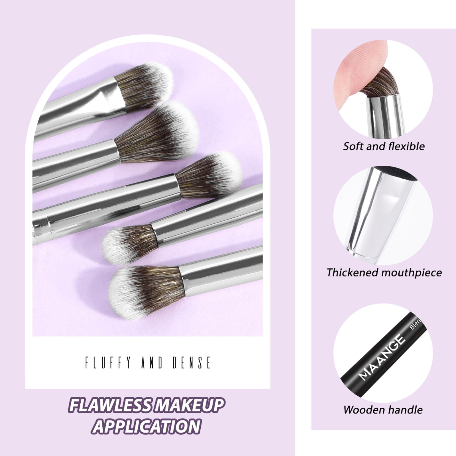5PCS Eye Shadow Makeup Brush Set with Soft Bristles