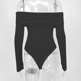 Women's Crossed Bodysuit with Long Sleeves