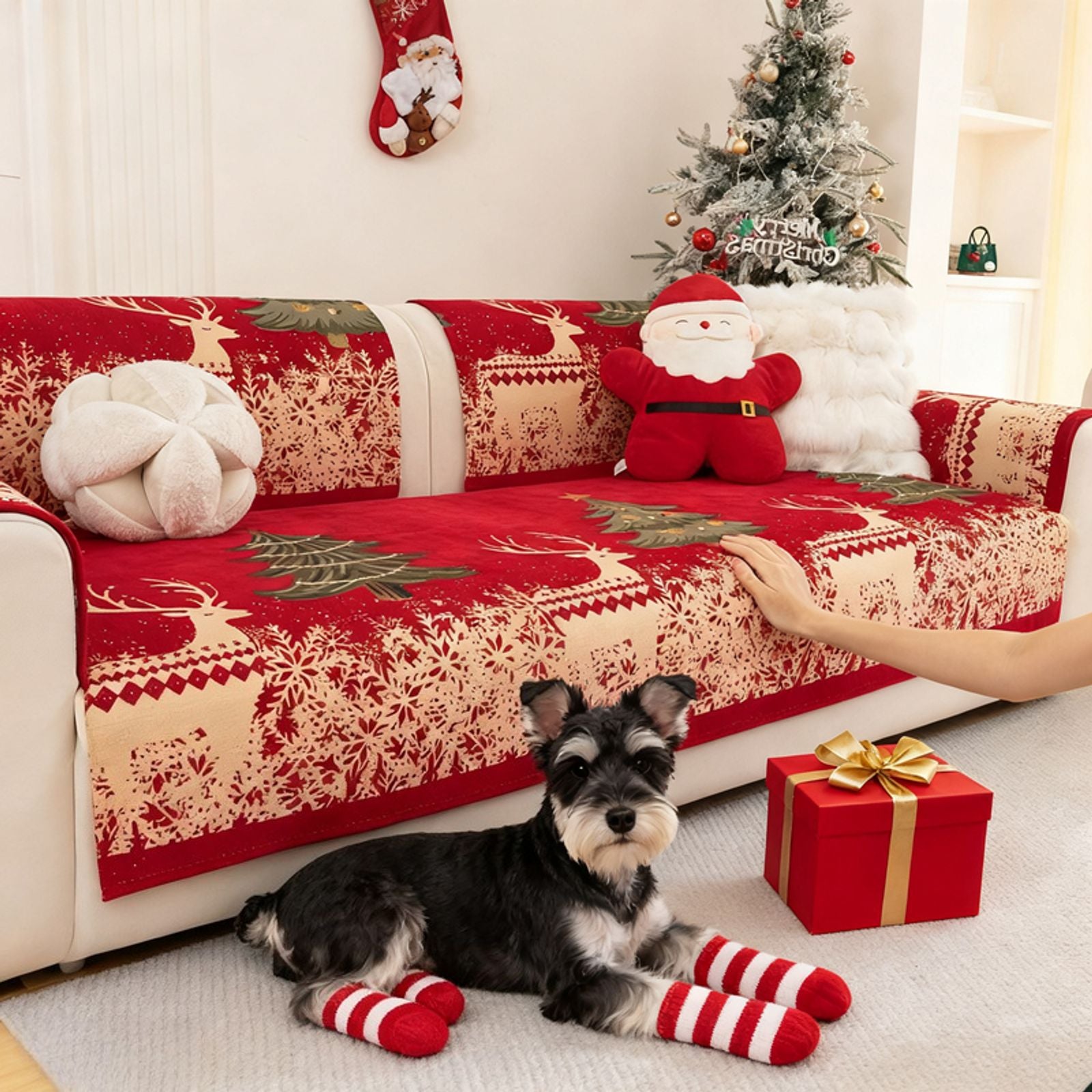 Luxury Anti-Slip Christmas Sofa Cushion Cover
