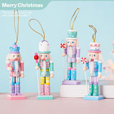 4PCS Macaron Nutcracker Soldier Christmas Tree Pendants