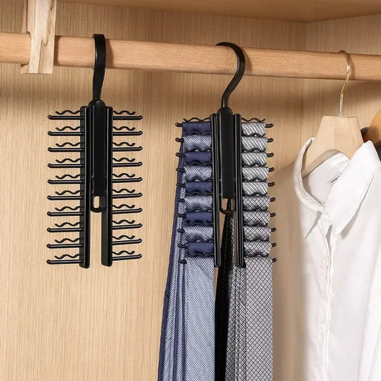 Rotatable 20-Hook Silk Scarf and Tie Storage Rack