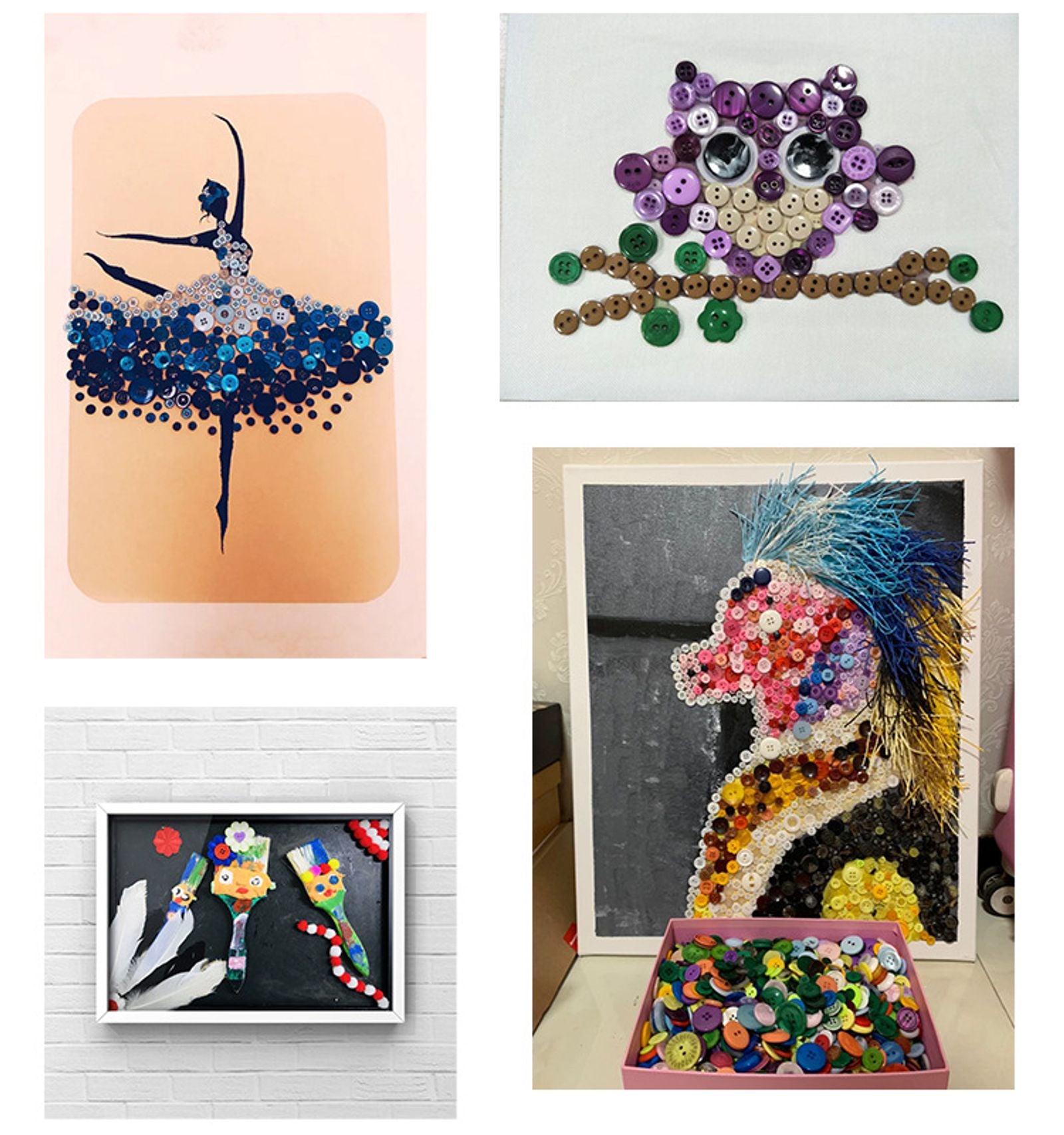 100PCS Colorful Mixed Resin Buttons for DIY Crafts