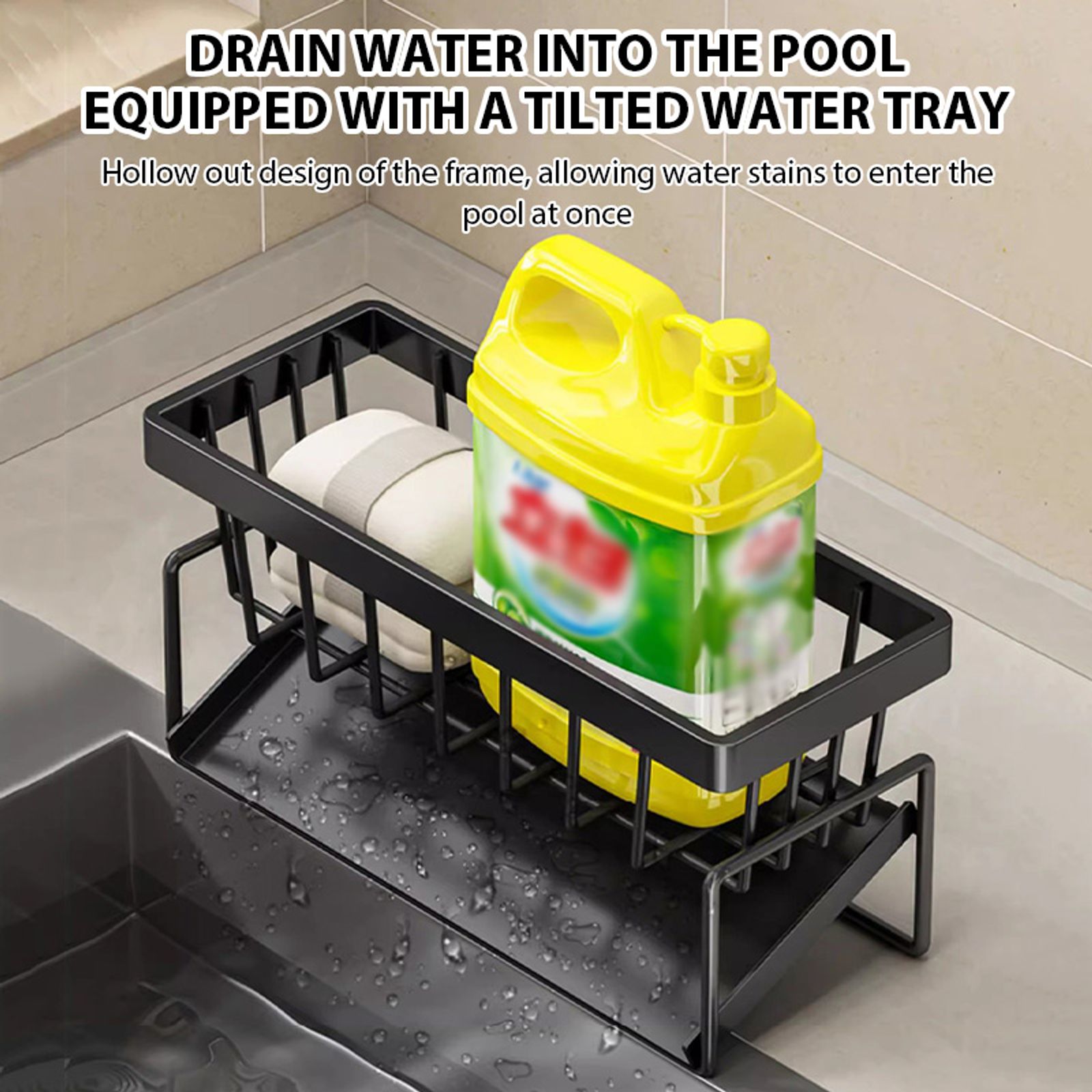 Kitchen Sink Drain Rack Organizer with Soap Holder