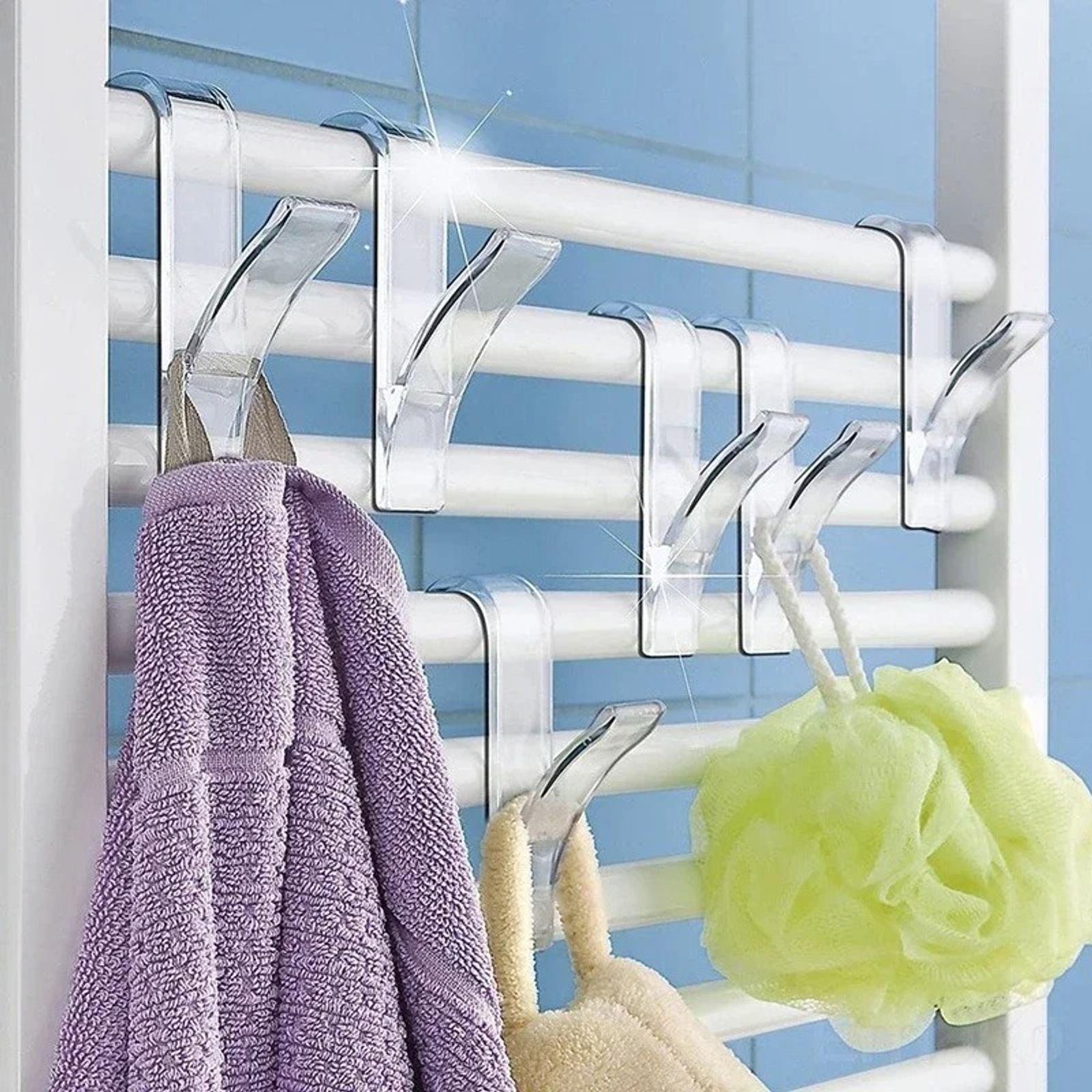White Clear Hanger Clips for Towels and Scarves