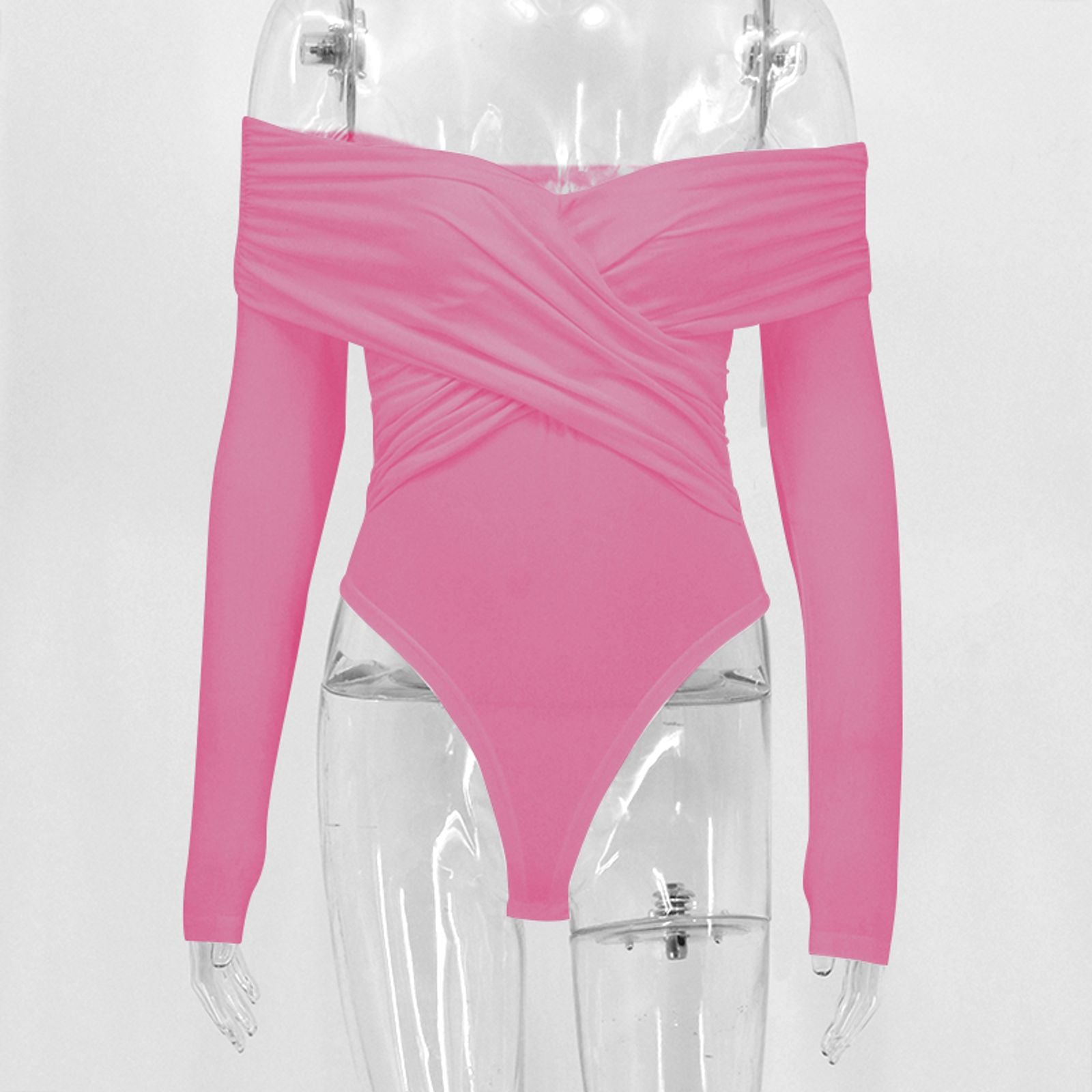 Women's Crossed Bodysuit with Long Sleeves