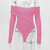 Women's Crossed Bodysuit with Long Sleeves