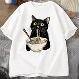 Noodle Ramen Cat T-Shirt for Foodie Lovers
