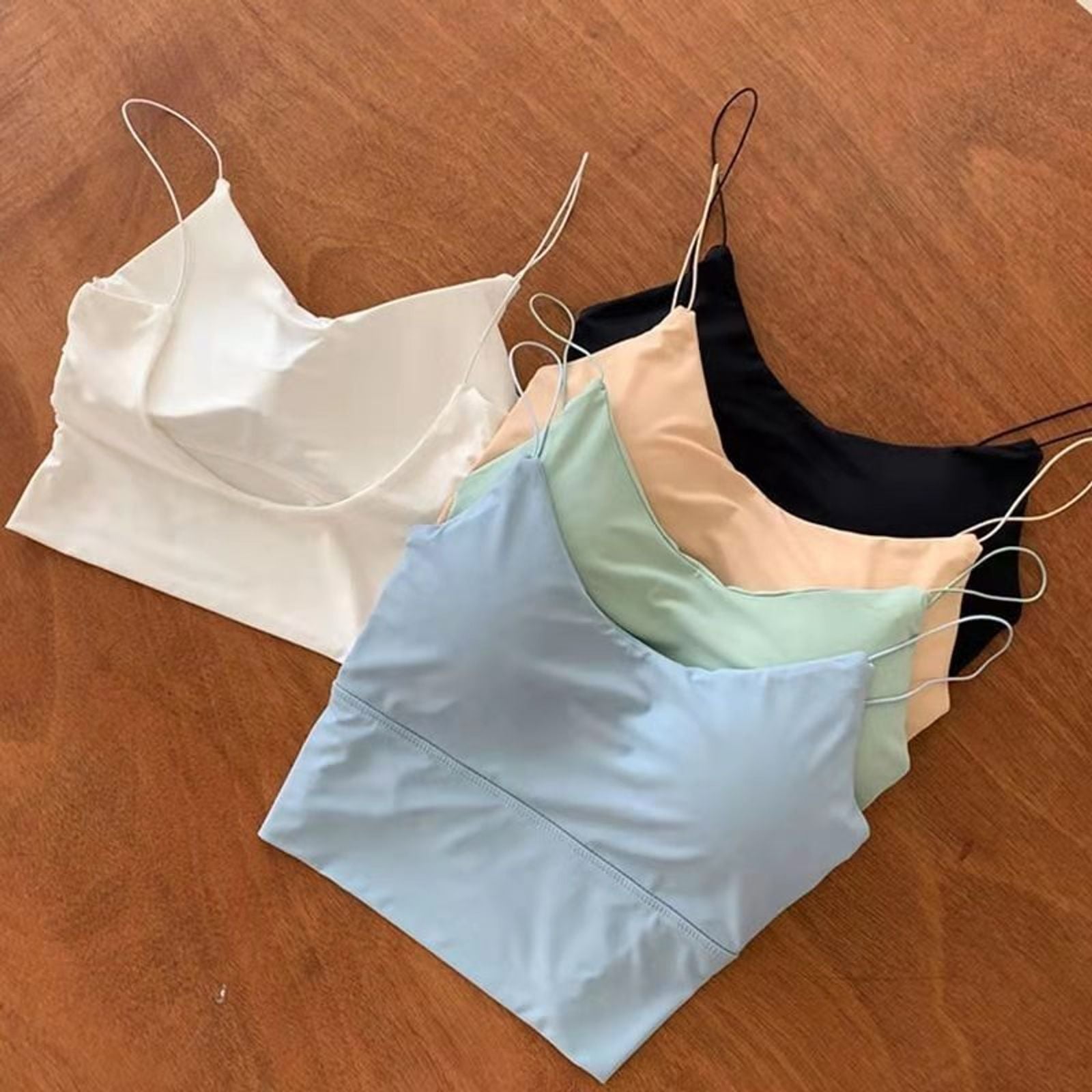 Womens Seamless Ice Silk Camisole Sports Tank Top