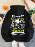 Cute Cat Cartoon Printed Sweatshirt for Women