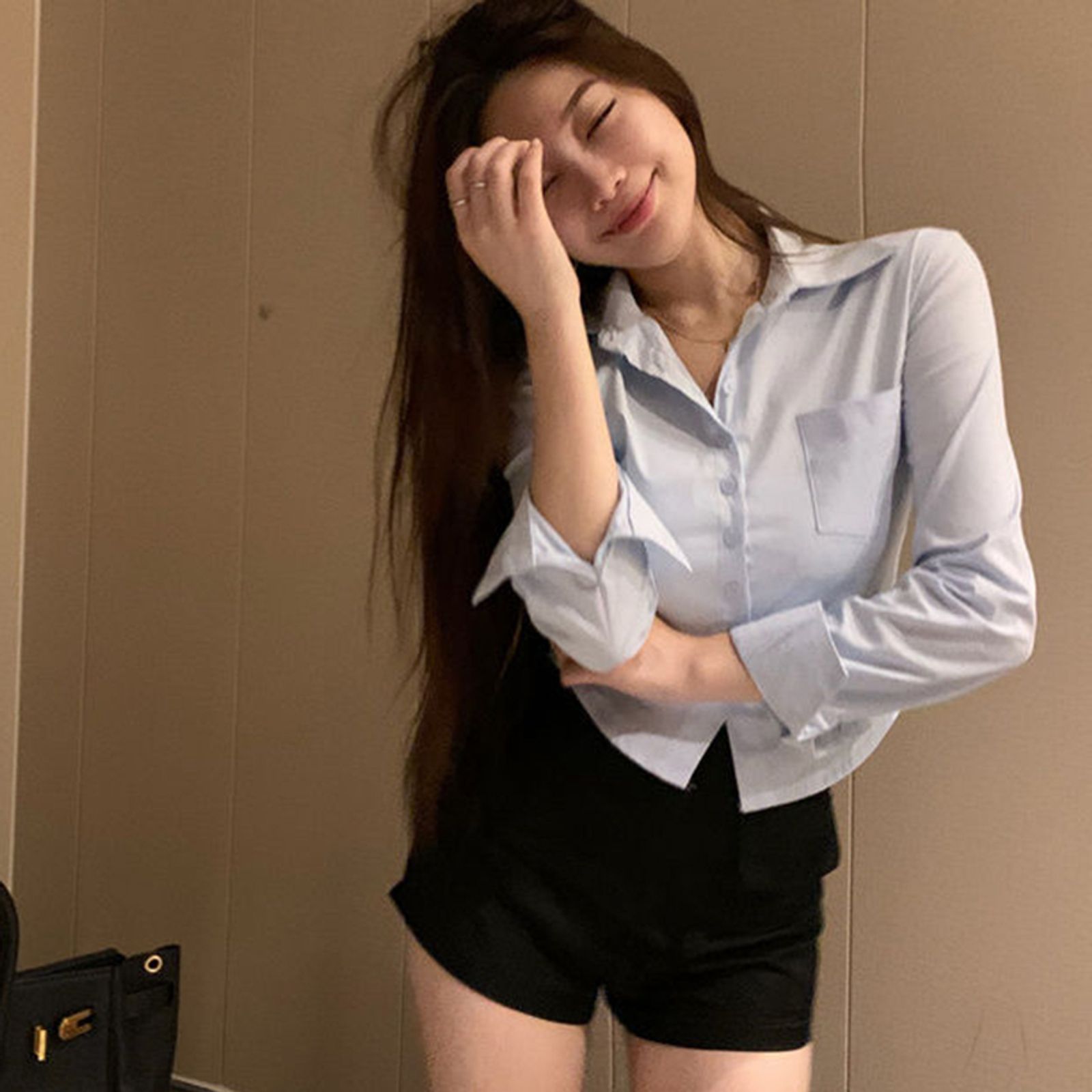 Elegant Korean Women’s Slim Blouse - Spring Y2K Casual Top