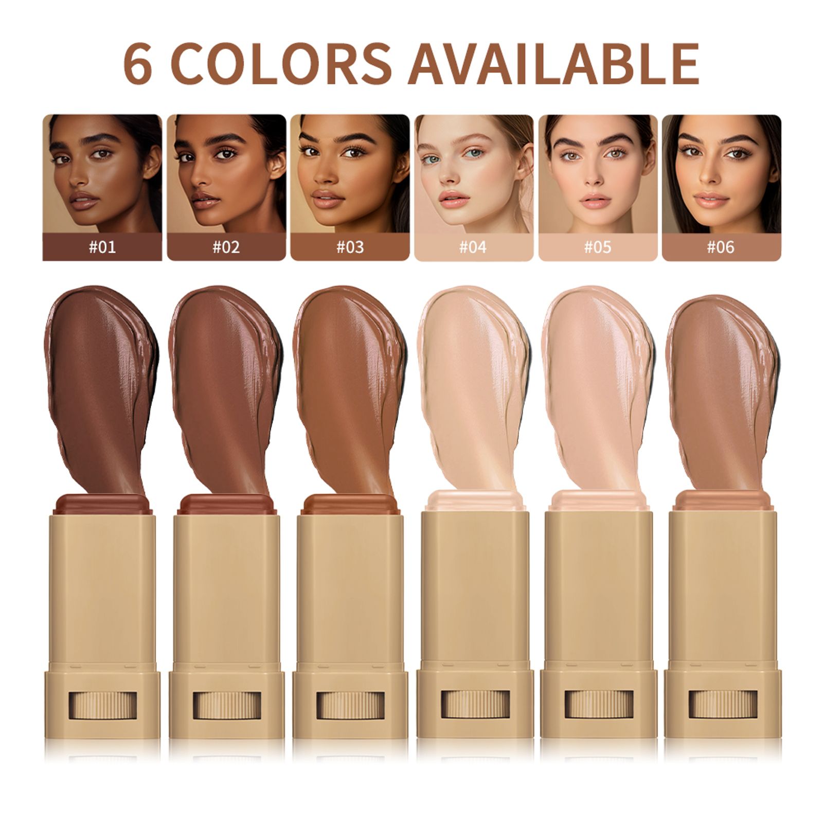 Skin Tint Foundation Stick - 6 Color Options