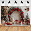 Winter Christmas Wedding Photo Backdrop with Arch and Tree