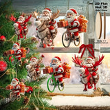12-Piece Wooden Santa Claus Ornament Set