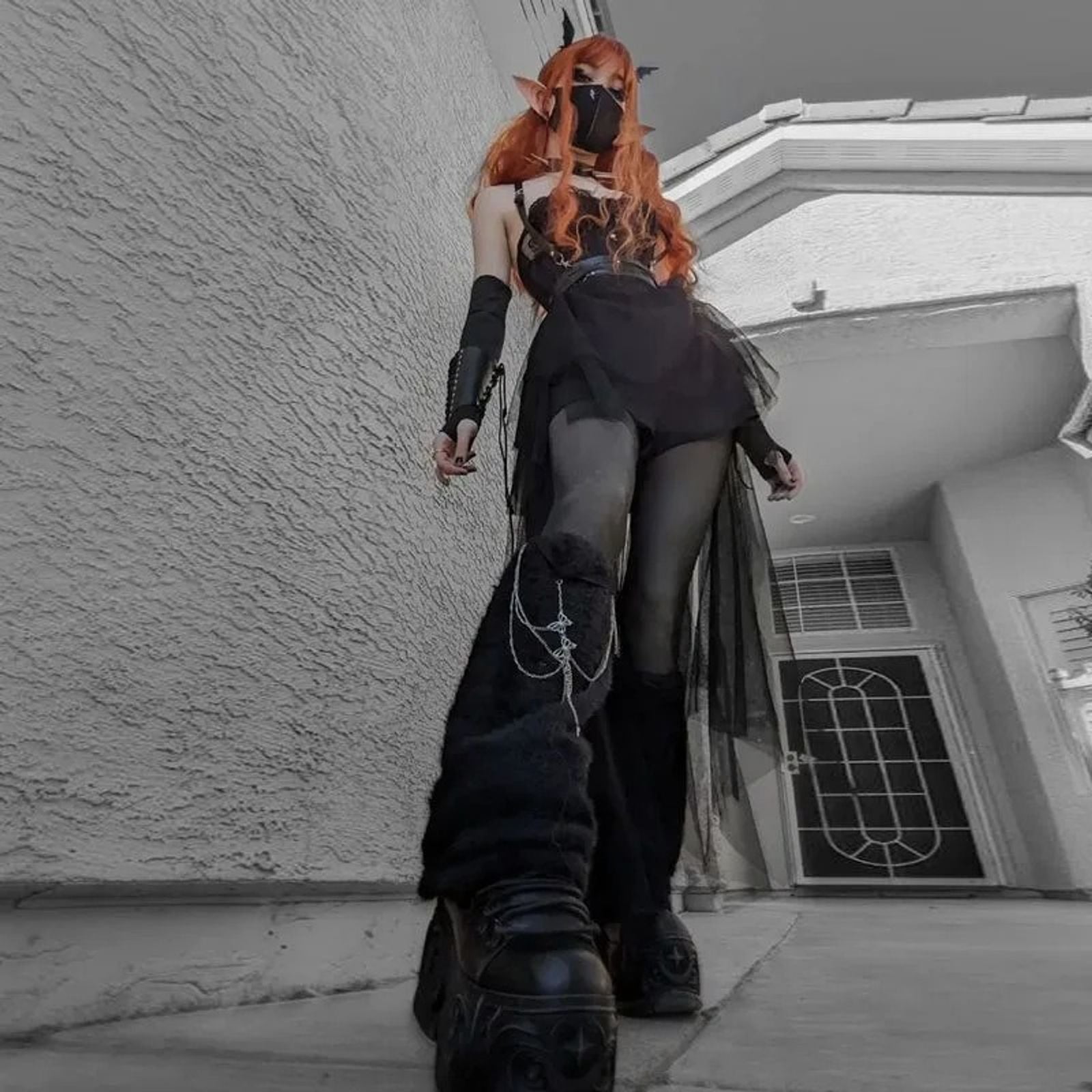 High-Waisted Irregular Skirt for Women - Gothic Style