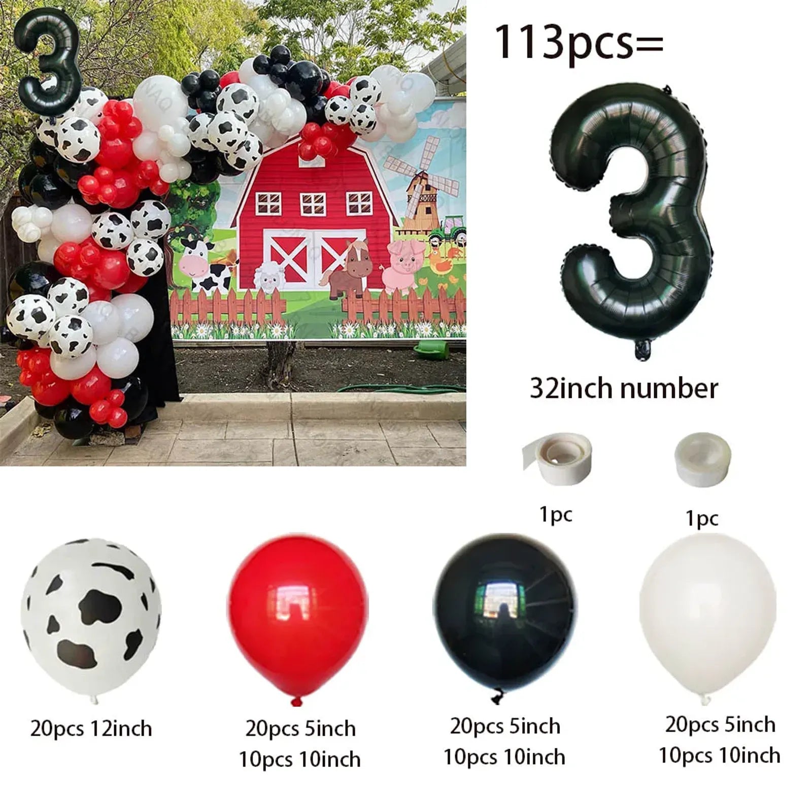 Cowboy Cowgirl Theme Cow Balloon Garland Arch Kit