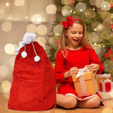 Large Red Santa Gift Bags with Drawstring for Holiday Parties
