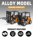 1:24 Scale Alloy Construction Forklift & Crane Toy Model