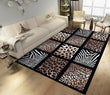 Brown Leopard Print Non-Slip Area Rug