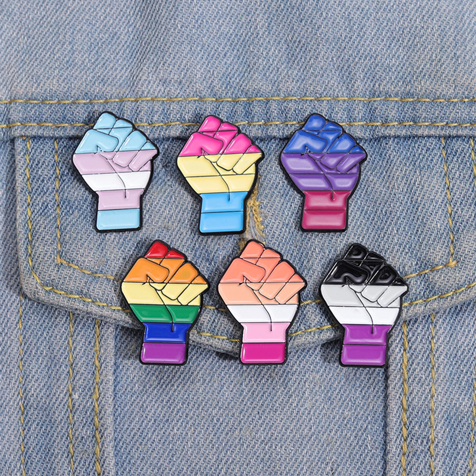 Female Power Fist Enamel Pins - Pride Jewelry for Lovers