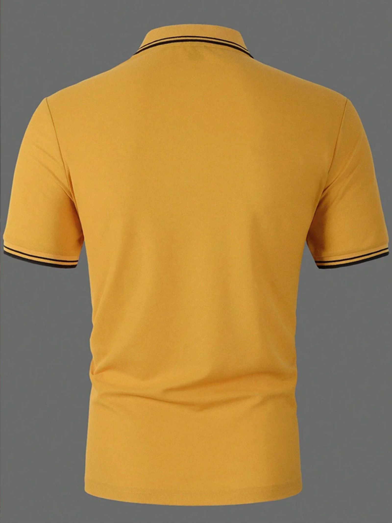 Men's Casual Short Sleeve Polo Shirt with Button Detail