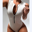 Zipper Bodysuit for Women - Sexy Sleeveless Summer Jumpsuit