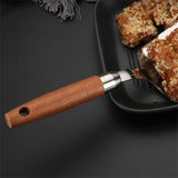 Stainless Steel Square Head Cooking Spatula with Wood Handle