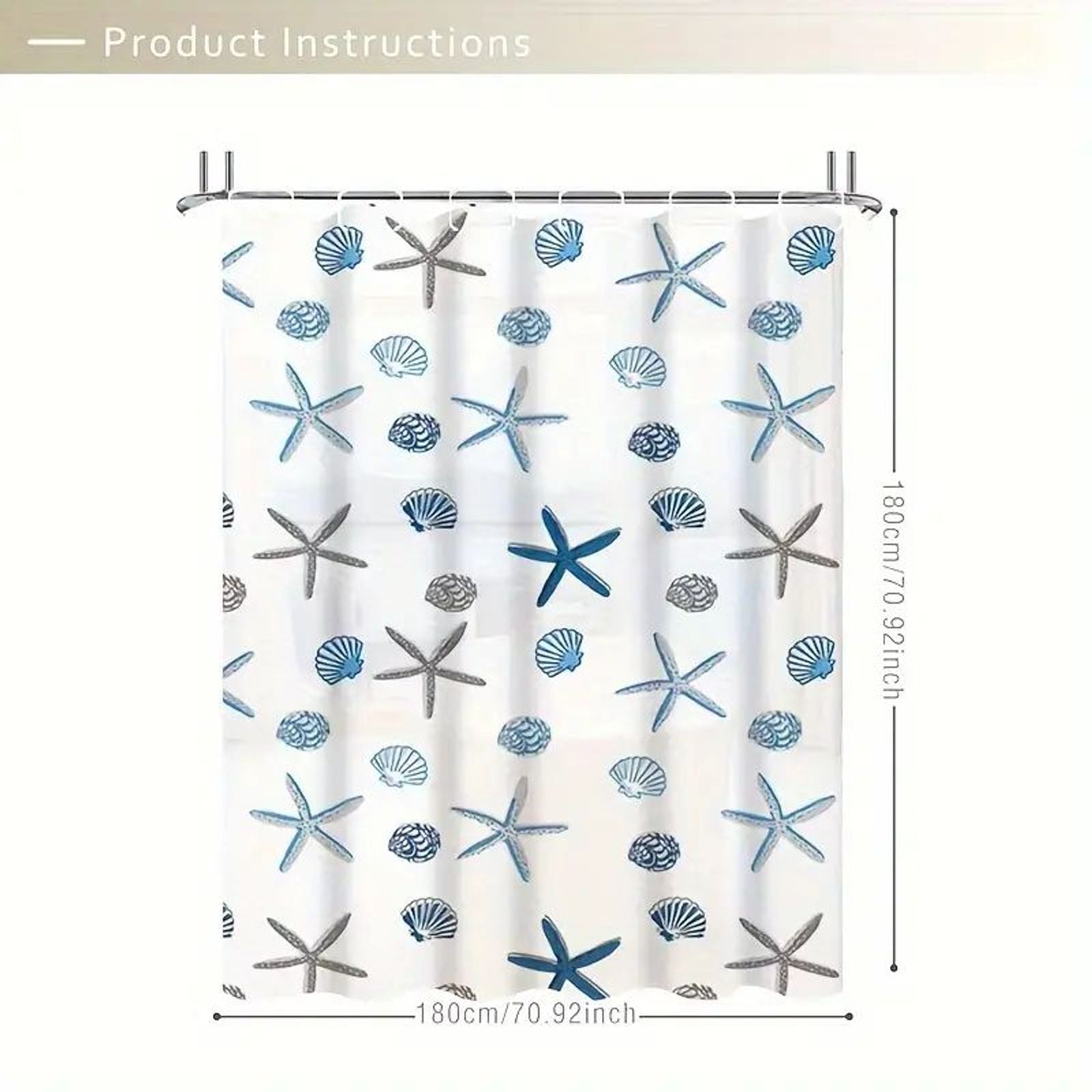 Waterproof PEVA Shower Curtain with Pattern